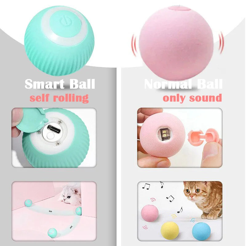 Pet Automatic Rolling Cat Toy Training Self-propelled Kitten Toy Indoor Interactive Play Electric Smart Cat Ball Toy Supplies